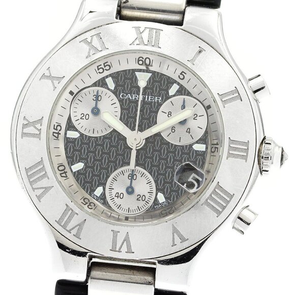 CARTIER CHRONOSCAPH W10125U2 Chronograph Quartz Men's Watch - Picture 8 of 11